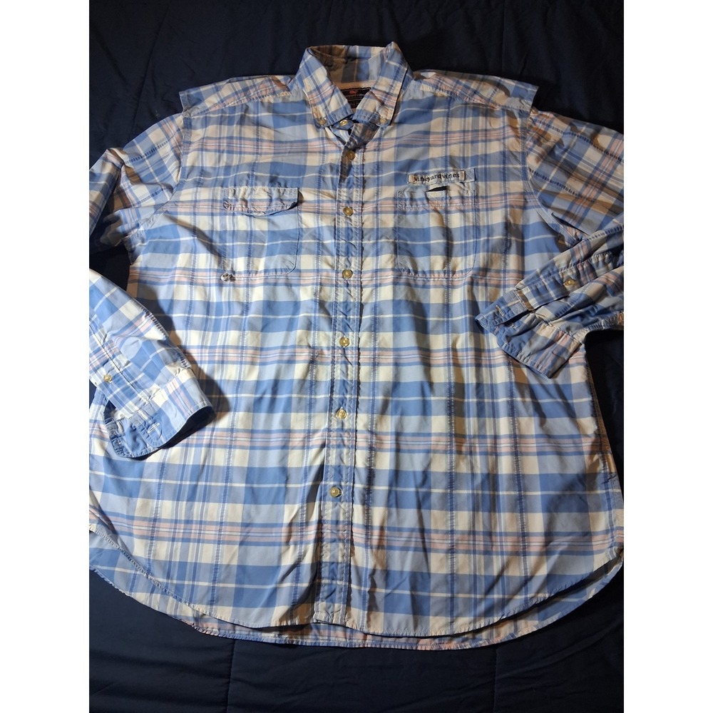 Vineyard Vines Performance Harbor Shirt Mens XL Blue Plaid Vented Fishing Button